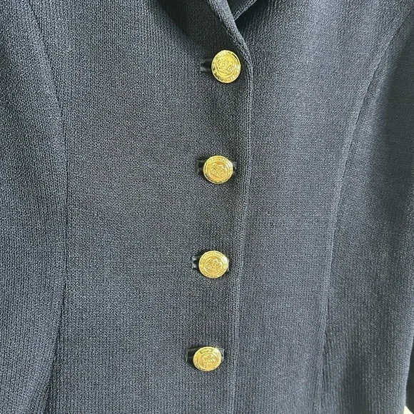ST. Jone basic navy blue gold button knit jacket size 12